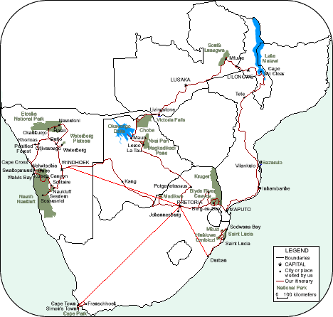 Map of Southern Africa